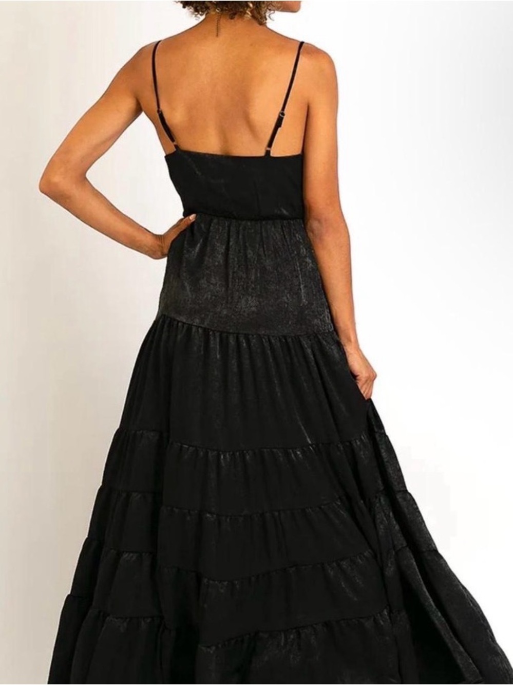 Joyfolie BEGONIA MAXI DRESS IN METALLIC BLACK - Picture 7 of 8